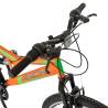 Bicicleta MTB-FS RICH R2449A roti 24", cadru portocaliu cu design negru.