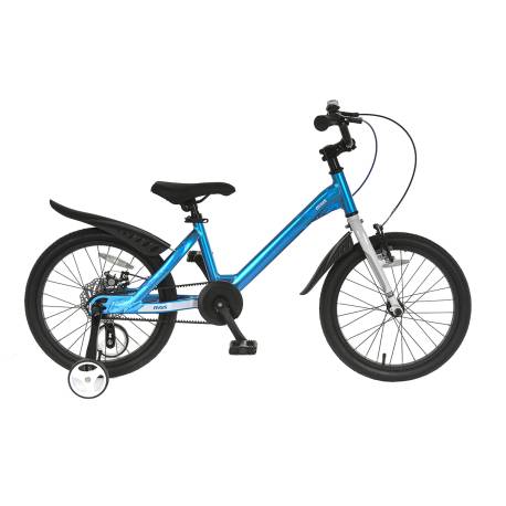 Bicicleta copii 4-6 ani MARS M1601C cu roti ajutatoare, roti 16", albastru/alb