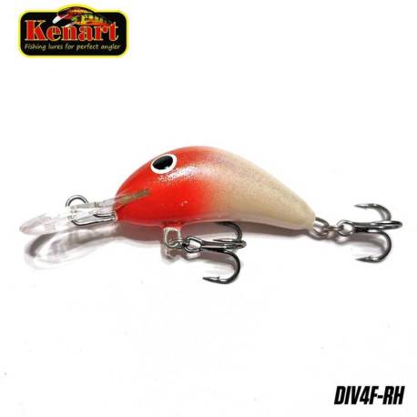 Vobler KENART Diver, Floating, 4cm, 3g, culoare Red Head