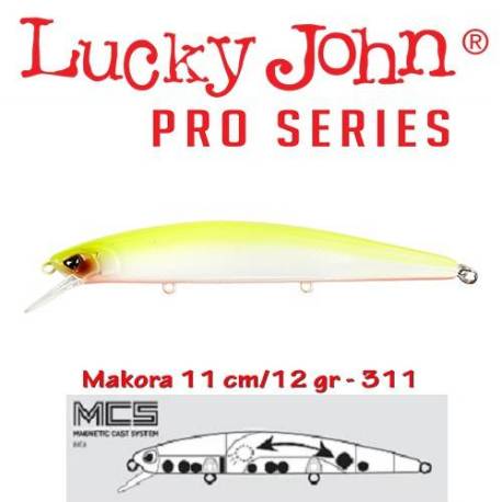 Vobler LUCKY JOHN Makora, 11cm, Suspending, culoare 311