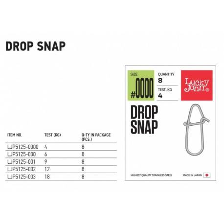 Agrafa LUCKY JOHN Drop Snap, rezistenta 4kg, 8buc/plic