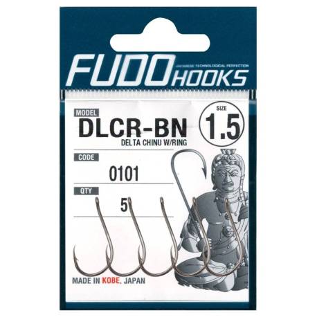 Carlige FUDO Delta Chinu Ring, Black Nickel, Nr.1.5, 5buc/plic