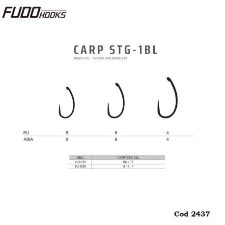 Carlige FUDO Carp STG 1BL TF, Nr.8, 9buc/plic