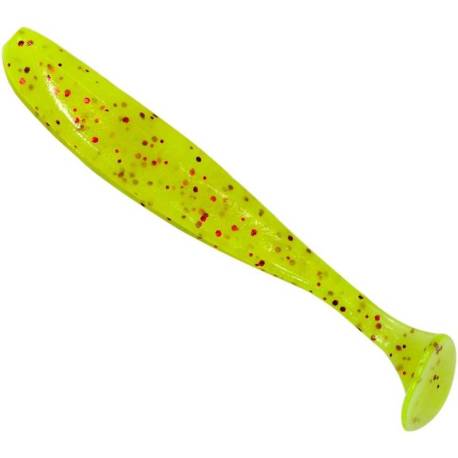 Shad KEITECH Easy Shiner 5cm, culoare Chartreuse Red Flake, 12buc/plic