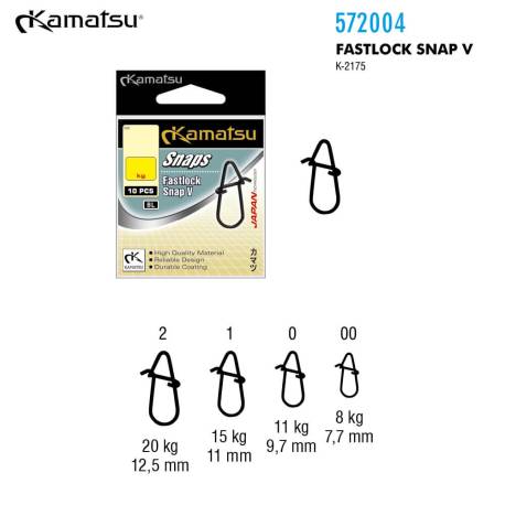 Agrafa KAMASTU Fastlock Snap V K-2175, Nr.00, 8kg, 10buc