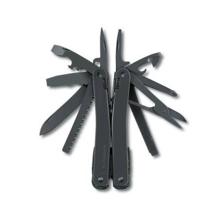 Multifunctional VICTORINOX Swiss Tool MXBS, black, toc din nylon