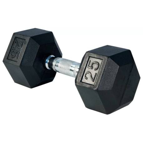 Gantera cauciucata TRX HEX Rubber Dumbbell, 22.67kg