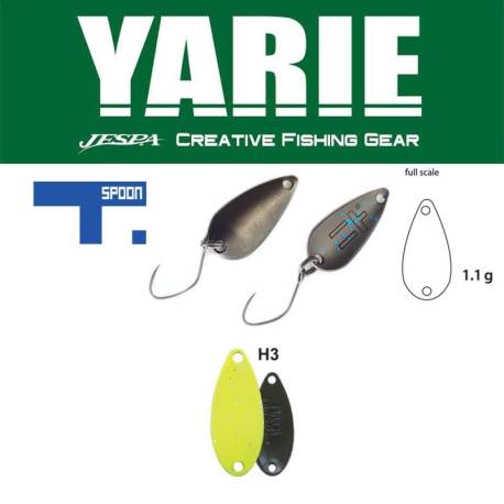 Lingurita oscilanta YARIE 706 T-Spoon 1.1g, culoare H3 Chartreuse Glitter