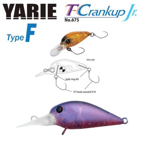 Vobler YARIE 675 T-Crankup JR Type F 2.8cm, 1.8g, culoare C8 Tomo Blue