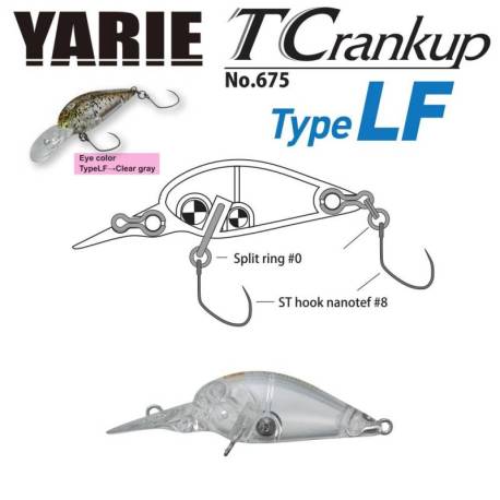 Vobler YARIE 675 T-Crankup Type LF 3.5cm, 2.6g, culoare C1 Clear