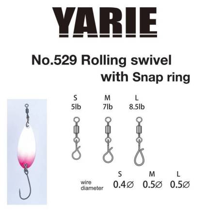 Agrafa rapida cu vartej YARIE 529 SnapRing 8.5lb L, 4buc/plic