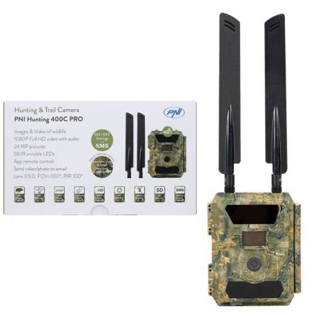 Camera vanatoare PNI Hunting 400C PRO 24MP cu internet 4G LTE, GPS