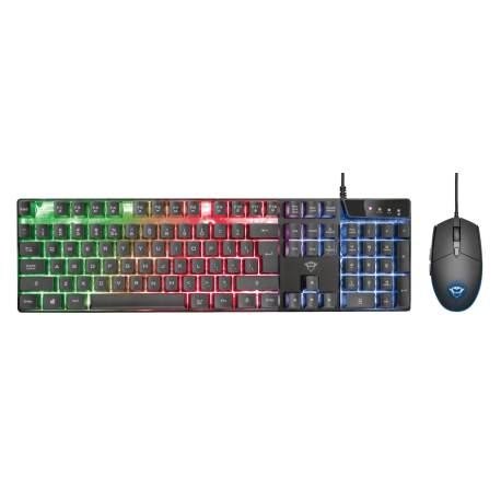 Kit Gaming Tastatura si Mouse Trust Azor NM 23289/GXT838, anti-ghosting, 3000 Dpi, 6 butoane, negru