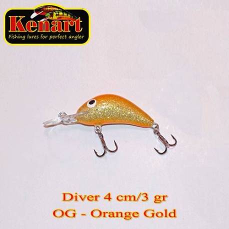 Vobler KENART Diver, 4cm, 5g, sinking, culoare OG