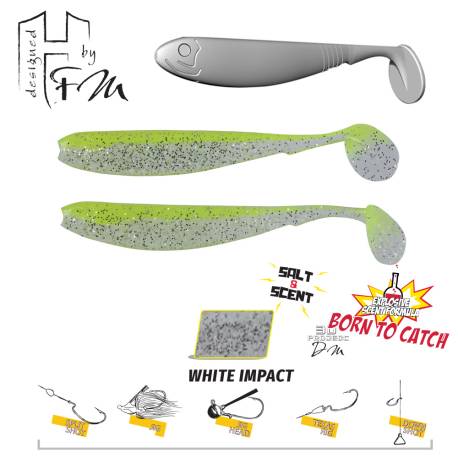 Shad HERAKLES Benjo R, 9cm, culoare White Impact