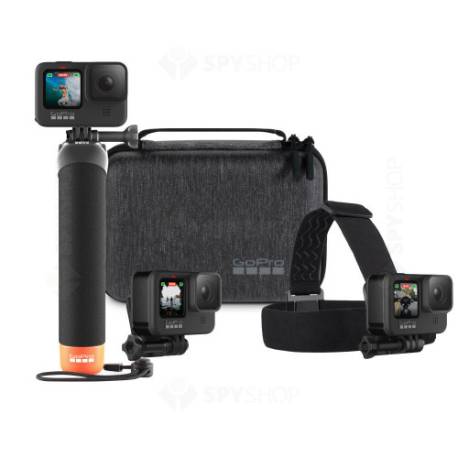 Kit Accesorii GoPro Adventure, Include: 1x Handler1x Prindere cap, 1x Prindere clema, 1x Geanta