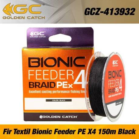 Fir textil GOLDEN CATCH Bionic Feeder PE X4 150m Black, 0.185mm, 8.7kg