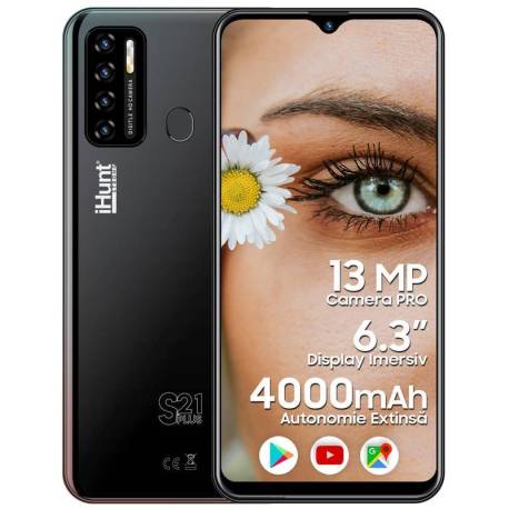 Telefon mobil iHUNT S21 Plus 2021 Black, 3G, 4000mAh, ecran IPS 6.3", 2GB RAM, Android 10 Go, Dual SIM