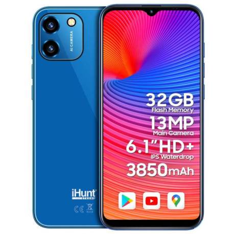 Telefon mobil iHUNT Like 11 Panda Pro 2022 Blue, 3G, 3850mAh, RAM 1GB, HD+ IPS 6.1", Android 11 Go, Dual SIM