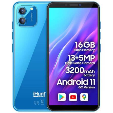 Telefon mobil iHUNT Like 12 Blue, 3G, 3200mAh, RAM 1GB, ecran IPS 5.5", Android 11 Go, dual SIM