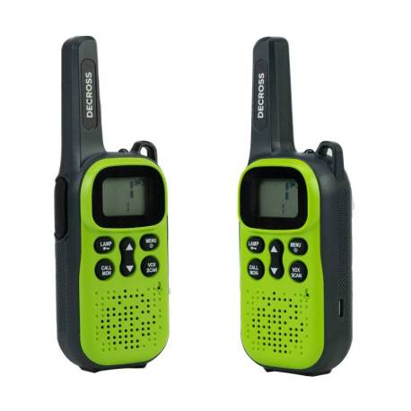 Set 2 statii radio portabile PMR DECROSS DC44, 446MHz, 0.5W, 16CH