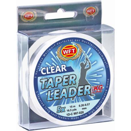 Fir inaintas WFT Taper Leader 0.30-0.57mm, Clear, 5X15m