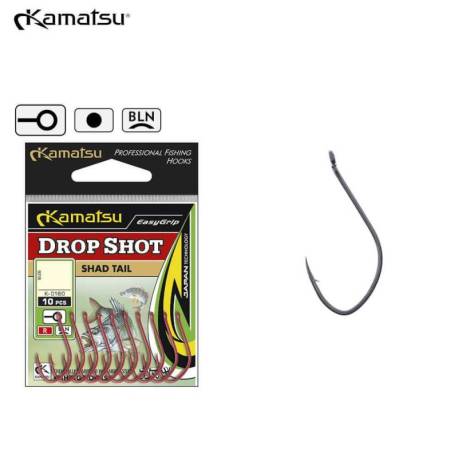 Carlig KAMATSU Shad Tail Drop Shot K-1060, Nr.4, BLN, 10buc/plic