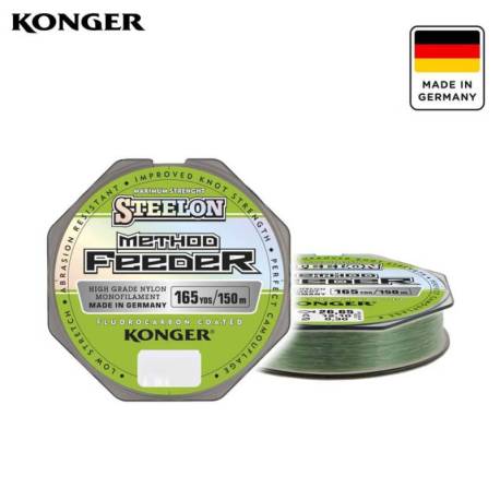 Fir monofilament KONGER Steelon Method Feeder FC green, 0.22mm, 7kg, 150m