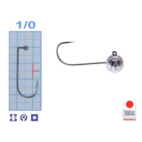 Microjig turnat MEITO HOOKS, Nr.1/0, 12g, 5buc/plic