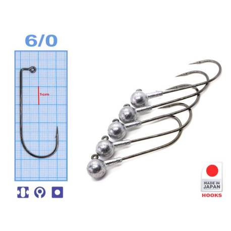 Jiguri turnate MEITO HOOKS, Nr.6/0, 10.5g, 5buc/plic