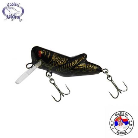 Vobler VIDRA LURES Locust 4cm, 4g, sinking, culoare BKG Black Gold