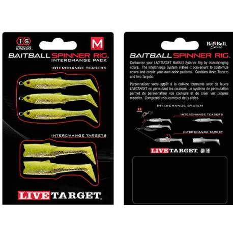 Rezerva LIVETARGET BaitBall Spinner Rig Small Lime Chart/Silver, 5 buc/plic