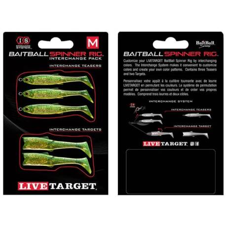 Rezerva LIVE TARGET BaitBall Spinner Rig Medium 856 Lime Chartreuse/Gold