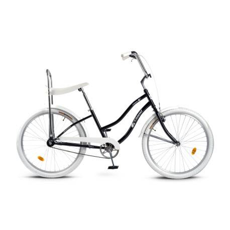 Bicicleta city CARPAT Liberta C2694A, roti 26 inch, Frana V-Brake, cadru Negru cu Design Alb