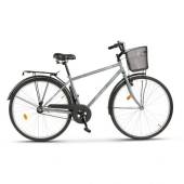 Bicicleta city RICH Dunarea R2891A, roti 28", V-Brake, cadru Gri cu Design Albastru/Alb