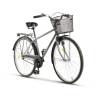 Bicicleta city RICH Dunarea R2891A, roti 28", V-Brake, cadru Gri cu Design Albastru/Alb