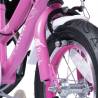 Bicicleta fete 2-4 ani RICH BABY R1208A, roti 12", C-Brake, roti ajutatoare, cadru Roz cu design Alb