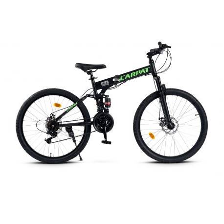 Bicicleta MTB pliabila CARPAT C2668C, roti 26", frane pe disc, Negru/Verde