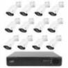 Pachet supraveghere video NVR PNI House IP716, 16 canale IP 4K, H.265, ONVIF si 12 camere PNI IP125