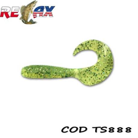 Grub RELAX Twister Standard 8cm, culoare TS888, 4buc/plic