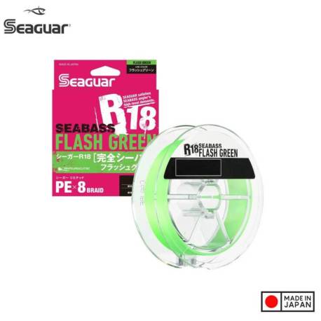 Fir textil SEAGUAR R18 SeaBass X8, Flash Green 150m, 0.148mm, 6.8kg