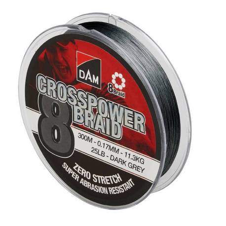 Fir textil DAM CrossPower 8X Dark Grey 0.20mm, 12.6kg, 300m