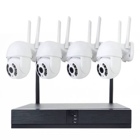 Kit supraveghere video PNI House WiFi893S NVR si 4 camere PTZ wireless de exterior 3MP, P2P, IP65