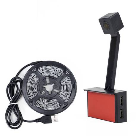 Camera si banda LED PNI TV Light One pentru lumina ambientala TV, 1080P, banda LED 4.8 m, RGB