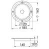 Trapa de inspectie OSCULATI inox AISI 316, diametru 185mm, pasaj 120mm