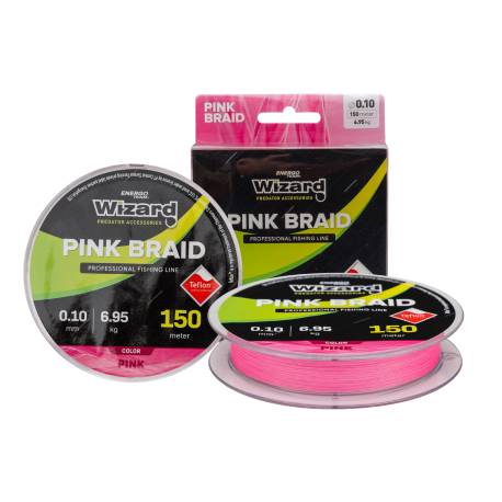 Fir textil WIZARD Pink Braid 0.10mm, 150m