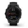 Ceas GARMIN fenix 7 Pro Sapphire Solar Titan DLC Carbon Grey, curea neagră, 47mm