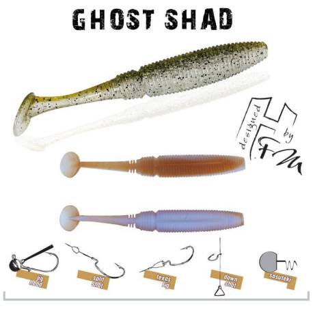 Naluca HERAKLES GHOST SHAD 5cm, culoare Wakasagi, 8 buc/plic