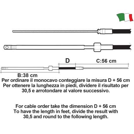 Cablu de directie ULTRAFLEX M66 8ft