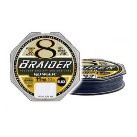 Fir inaintas KONGER Braider X8 Black 10m, 0.25mm, 30.1kg